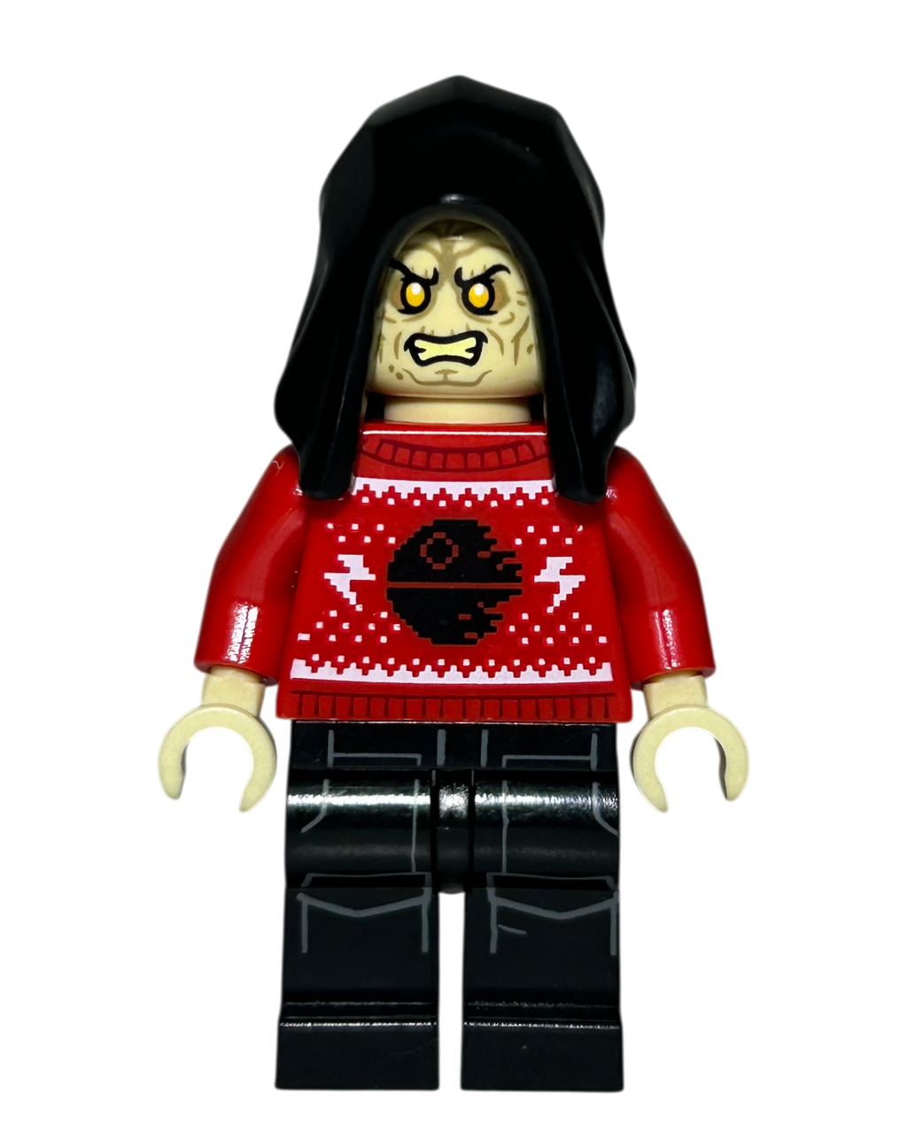 Emperor Palpatine Holiday Sweater Outfit SW1297 LEGO Star Wars Minifigur Vorderansicht brick2d2