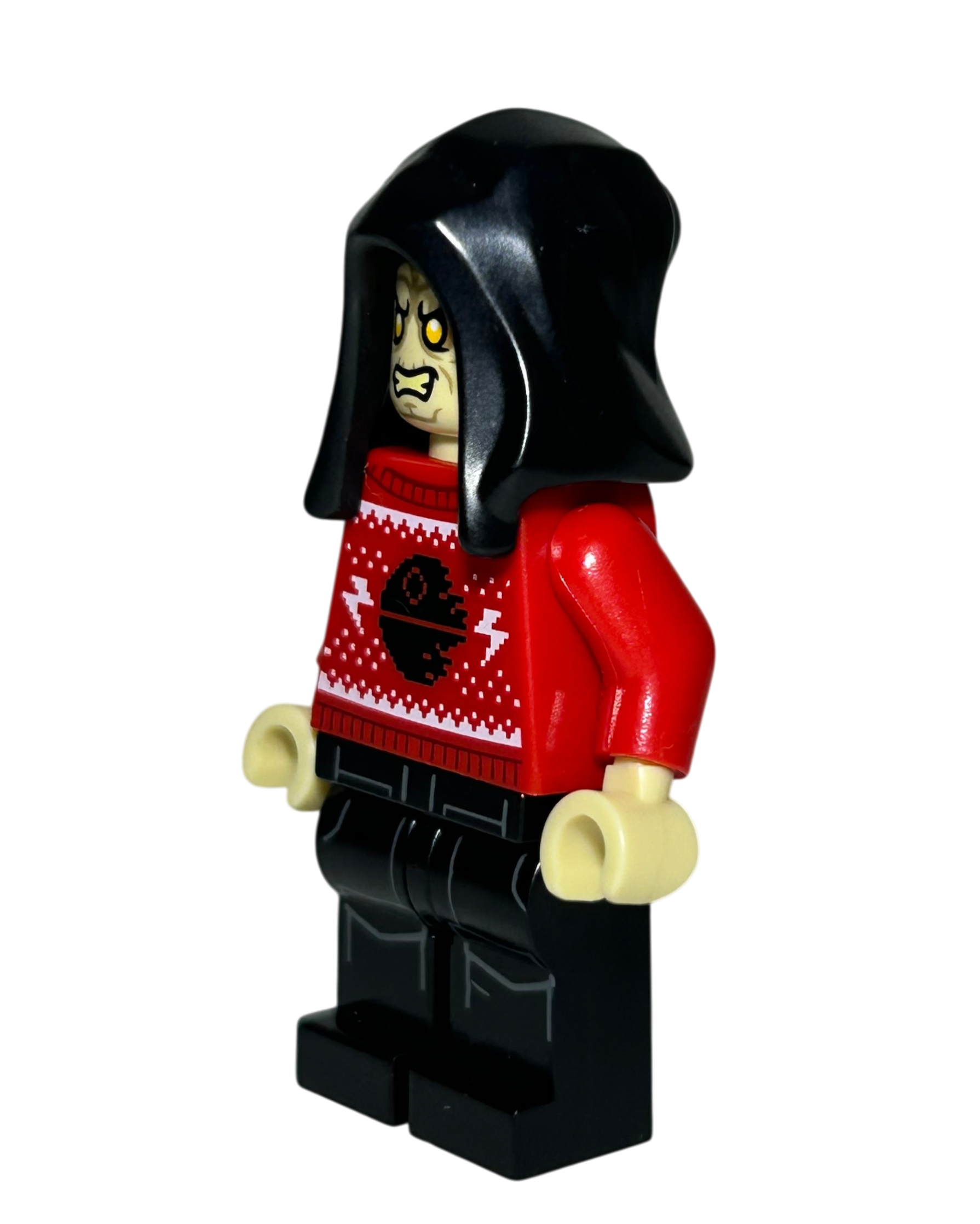 Emperor Palpatine Holiday Sweater Outfit SW1297 LEGO Star Wars Minifigur Seitenansicht rechts brick2d2