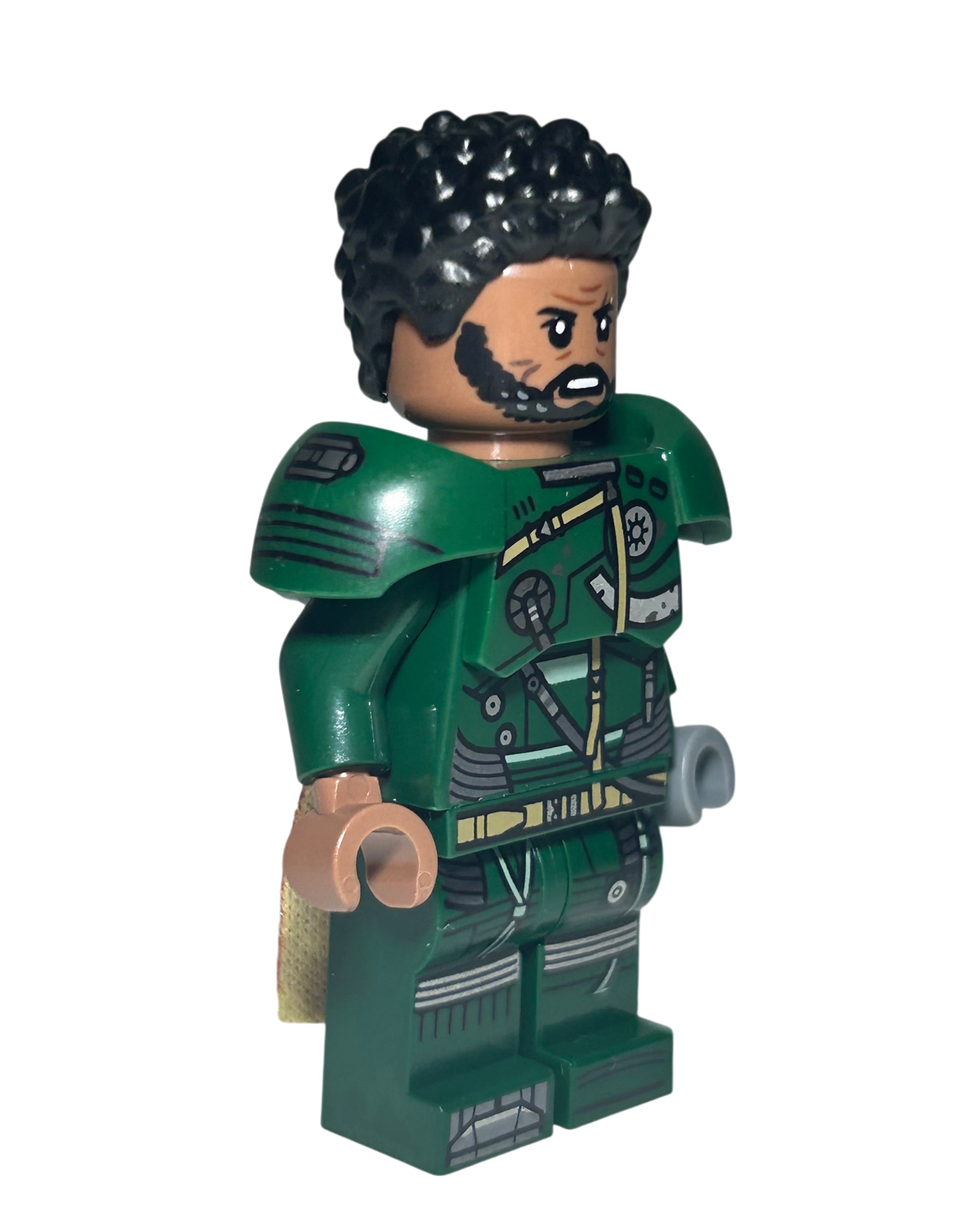 Saw Gerrera SW1335 LEGO Star Wars Minifigur Seitenansicht links  mit 25 Jahre Podest brick2d2