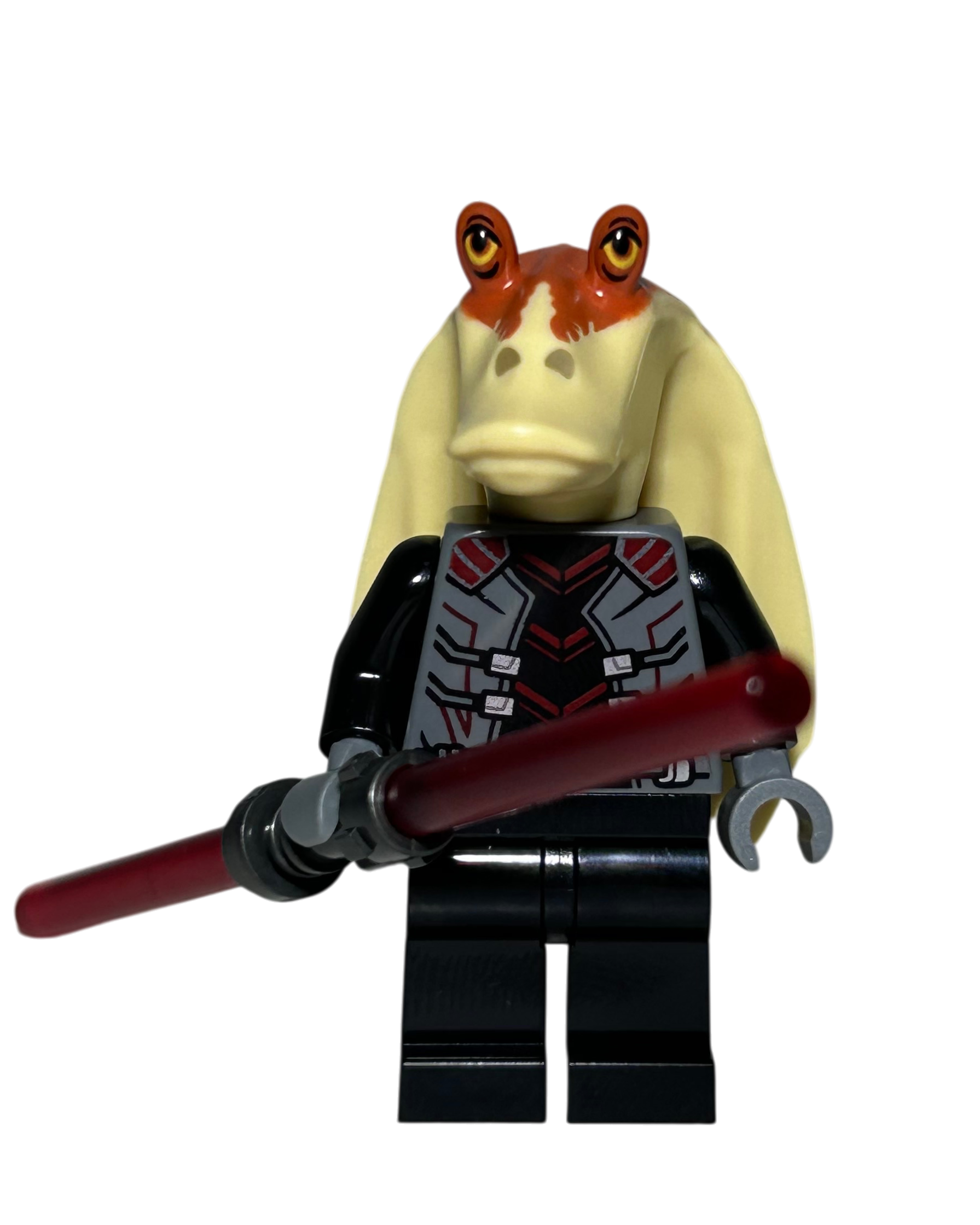 Darth Jar Jar SW1367 LEGO Star Wars Minifigur mit Lichtschwert Detailansicht brick2d2