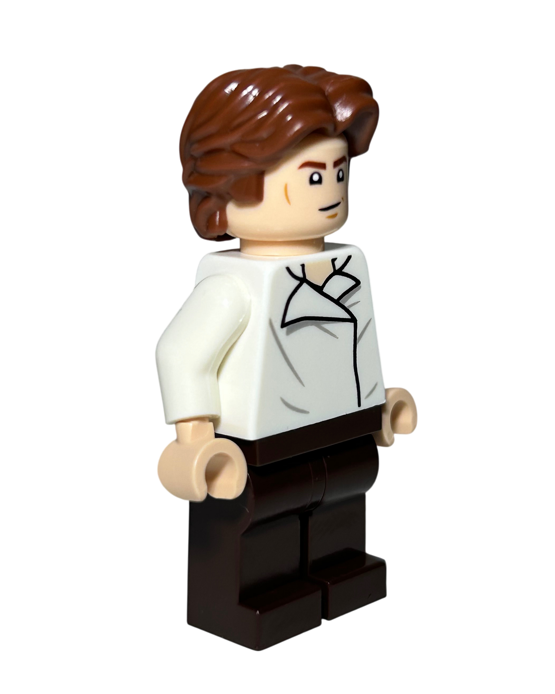 Han Solo Weißes Shirt SW1371 LEGO Star Wars Minifigur Seitenansicht links brick2d2