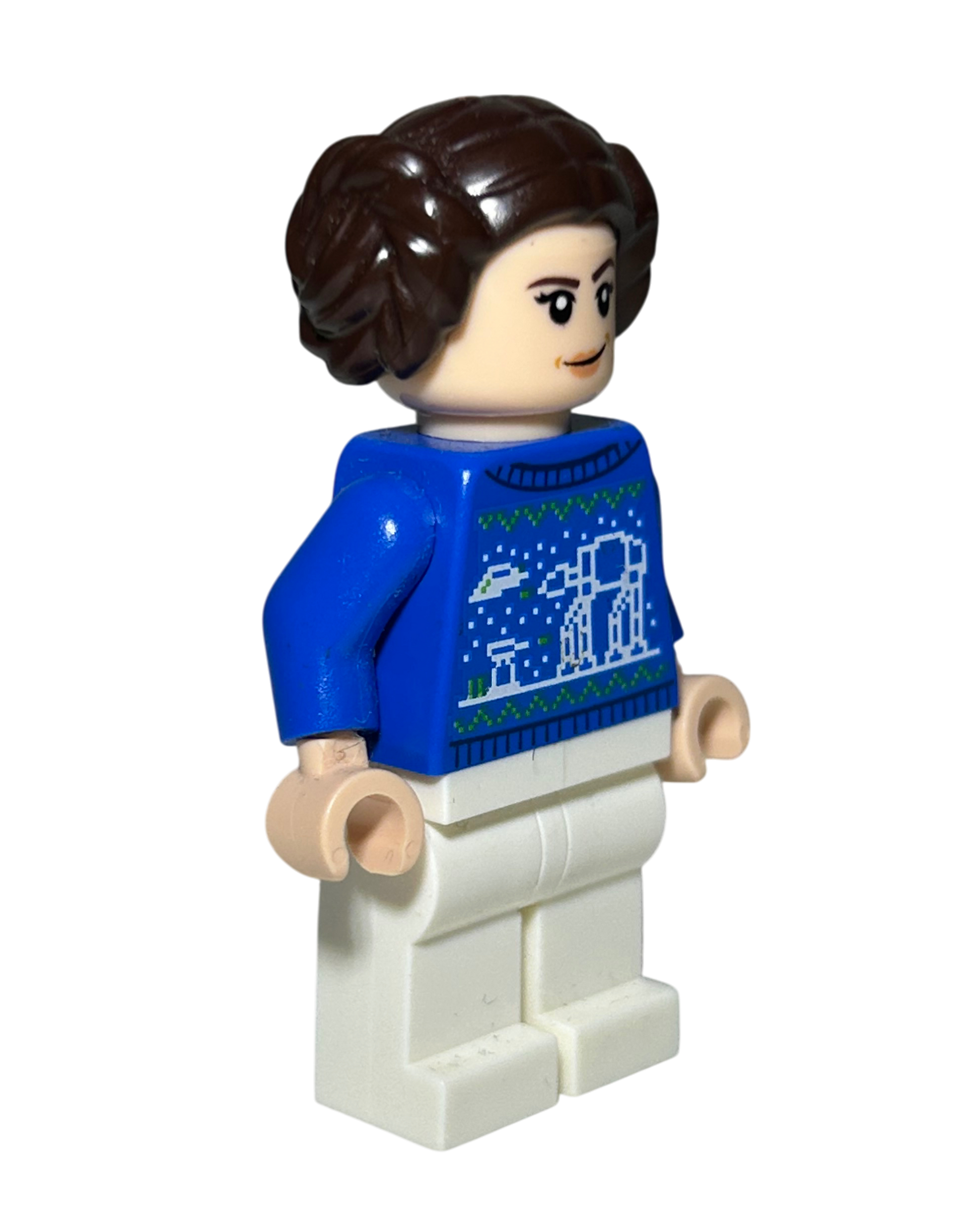 Prinzessin Leia Holiday Sweater Outfit SW1381 LEGO Star Wars Minifigur Seitenansicht links brick2d2