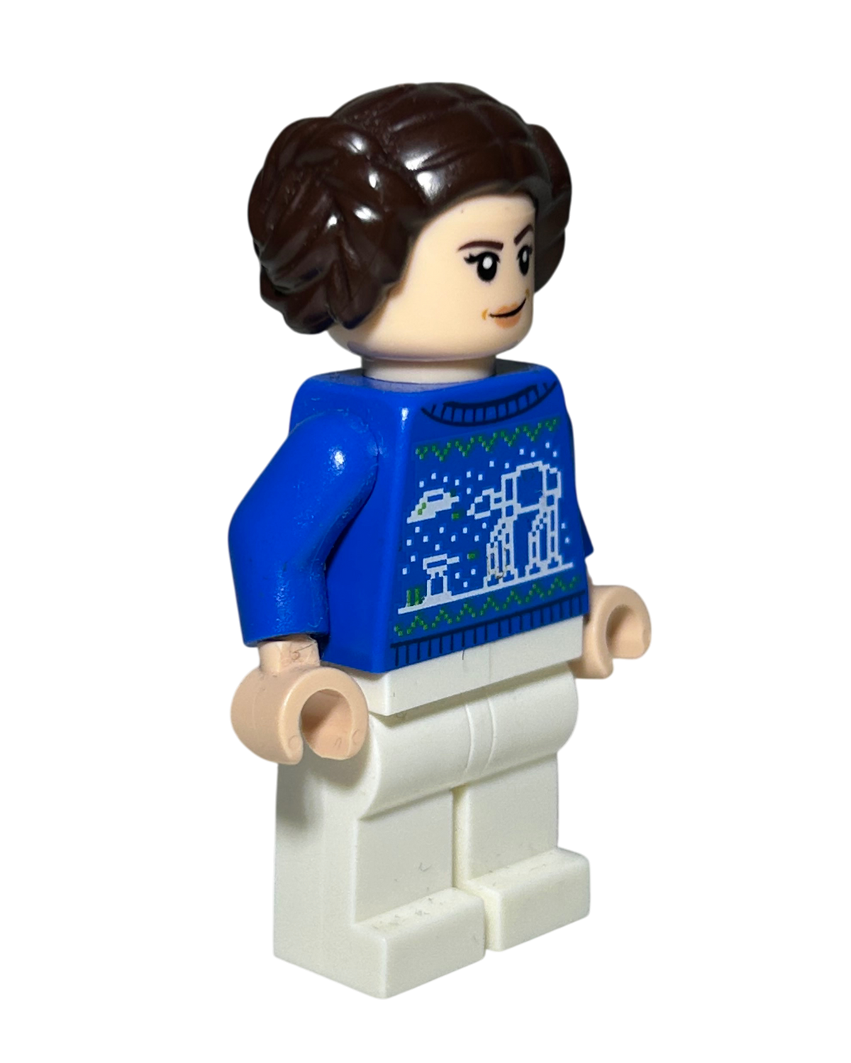Prinzessin Leia Holiday Sweater Outfit SW1381 LEGO Star Wars Minifigur Seitenansicht links brick2d2