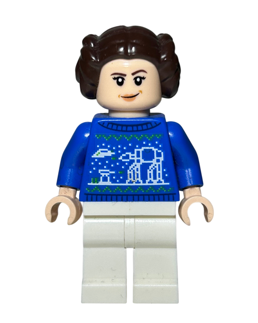 Prinzessin Leia Holiday Sweater Outfit SW1381 LEGO Star Wars Minifigur Vorderansicht brick2d2