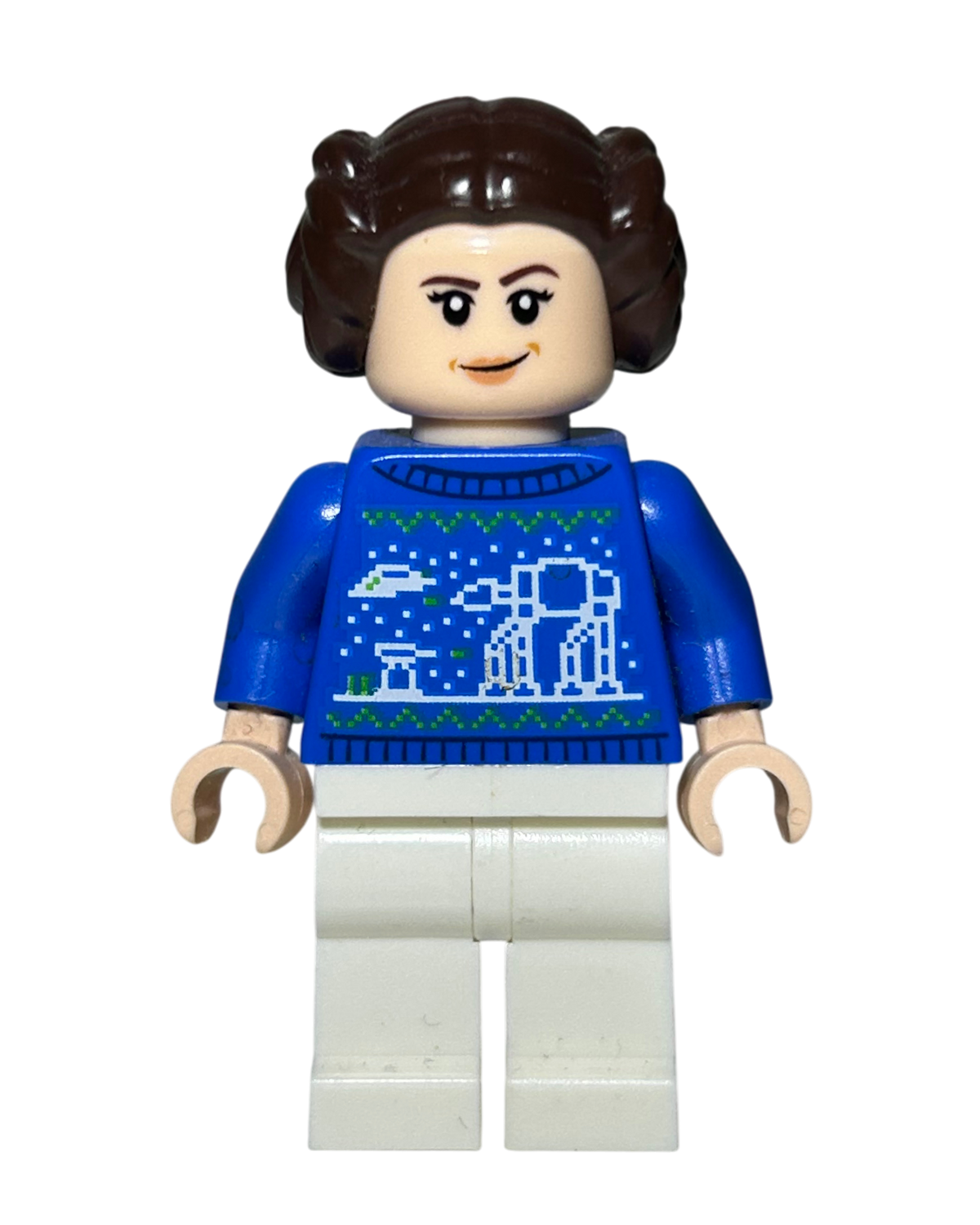 Prinzessin Leia Holiday Sweater Outfit SW1381 LEGO Star Wars Minifigur Vorderansicht brick2d2