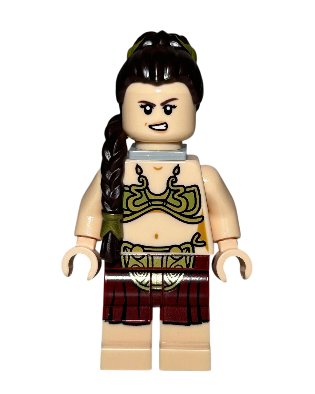 Prinzessin Leia SW1389 LEGO Star Wars Minifigur Jabba Palace Outfit Detailansicht brick2d2