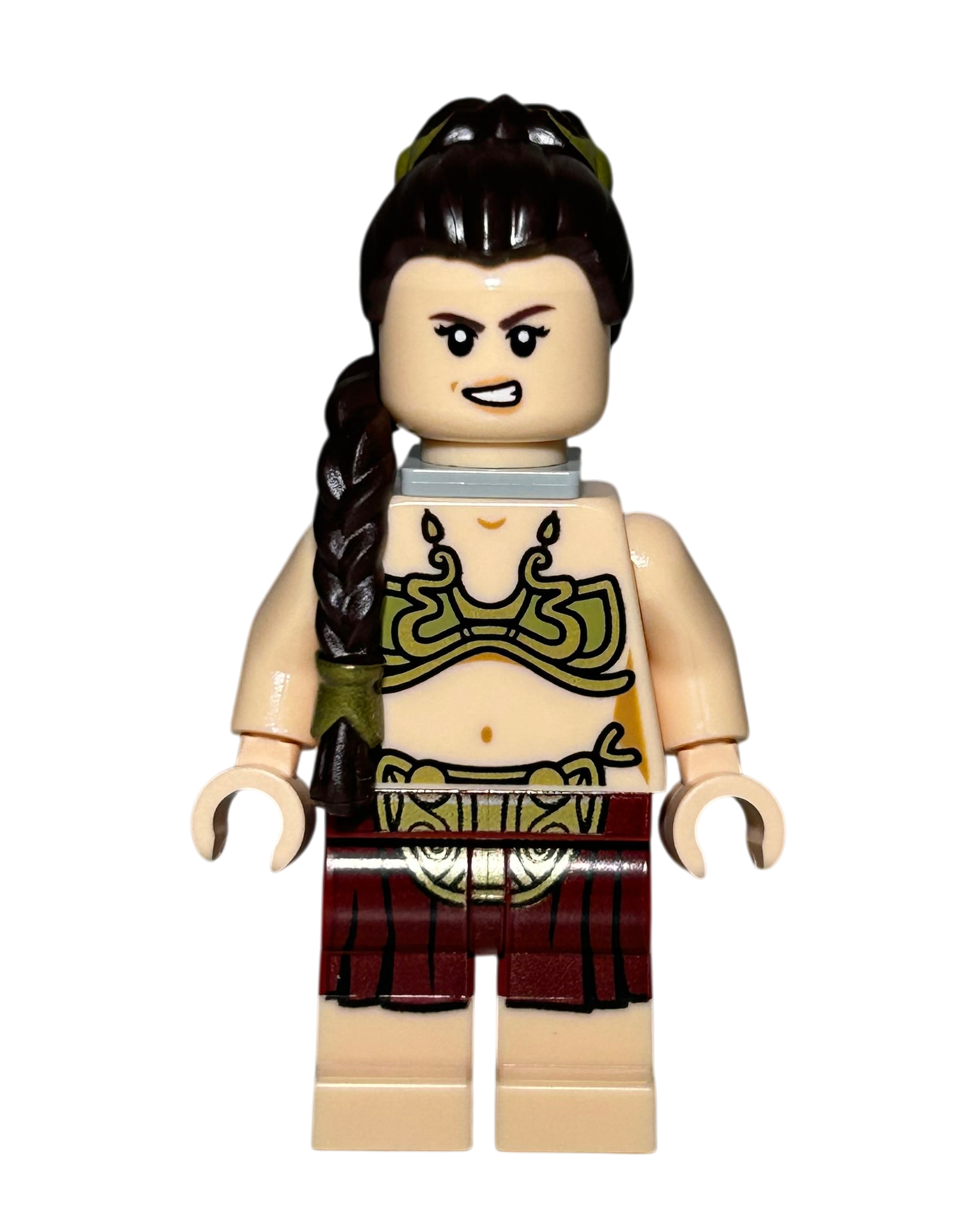 Prinzessin Leia SW1389 LEGO Star Wars Minifigur Jabba Palace Outfit Detailansicht brick2d2