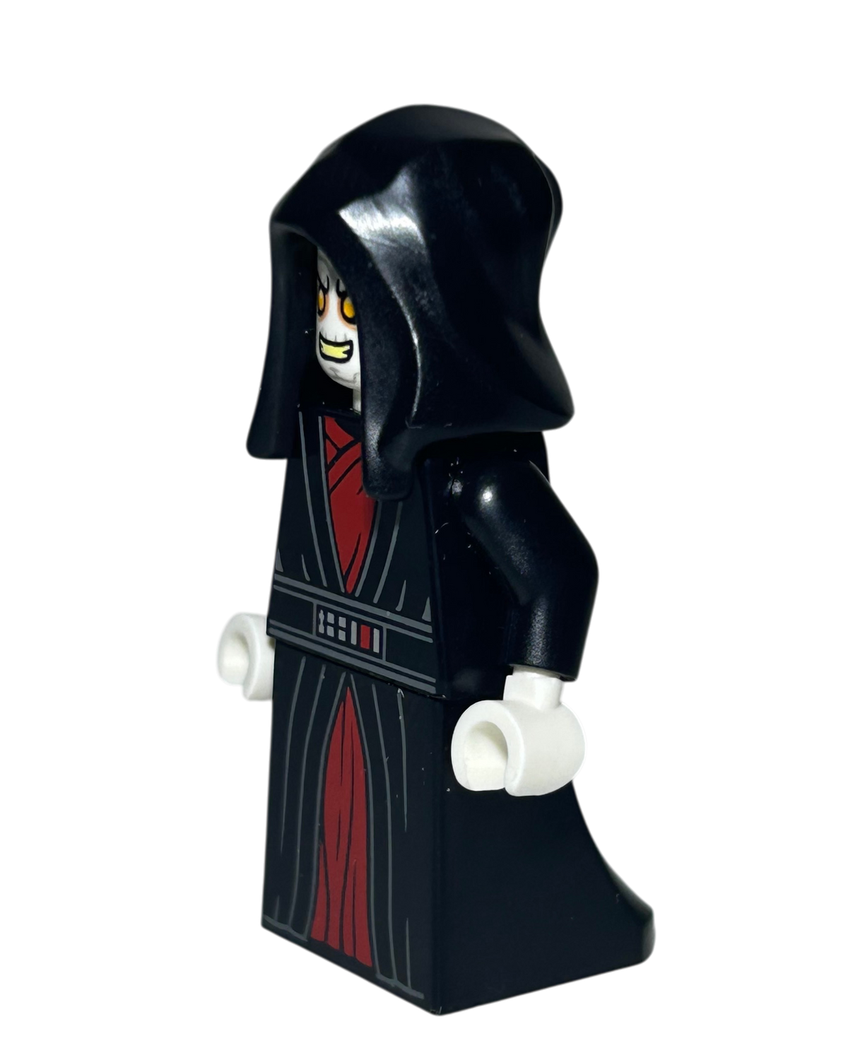 Emperor Palpatine SW1405 LEGO Star Wars Minifigur schwarze rote Robe Seitenansicht rechts brick2d2