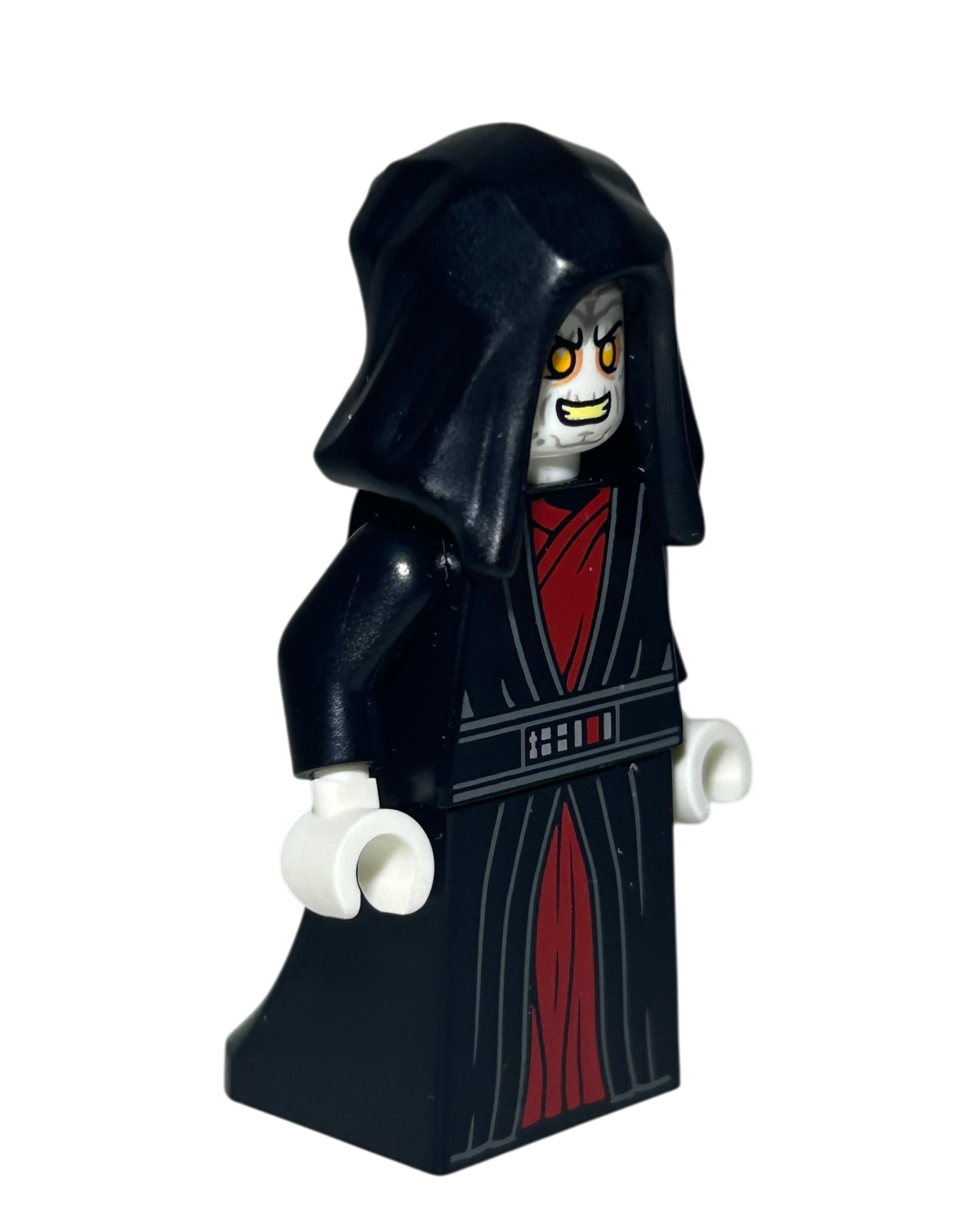 Emperor Palpatine SW1405 LEGO Star Wars Minifigur schwarze rote Robe Seitenansicht links brick2d2