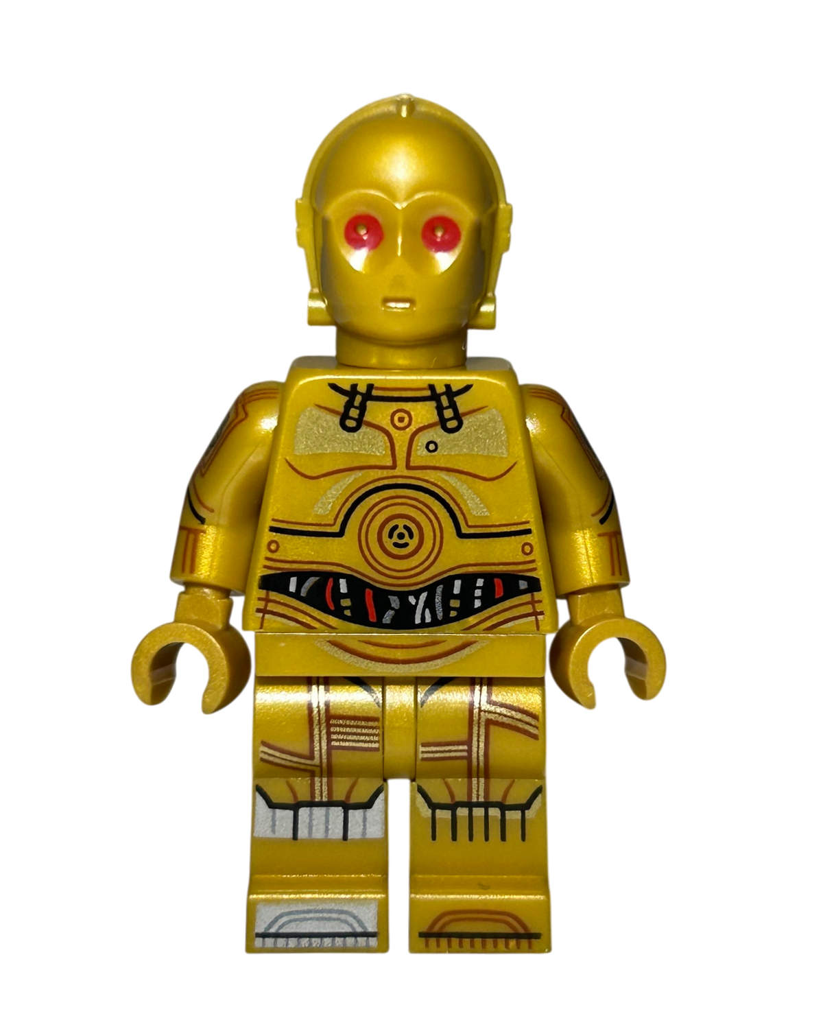 C-3PO Rote Augen SW1440 LEGO Star Wars Minifigur Vorderansicht brick2d2