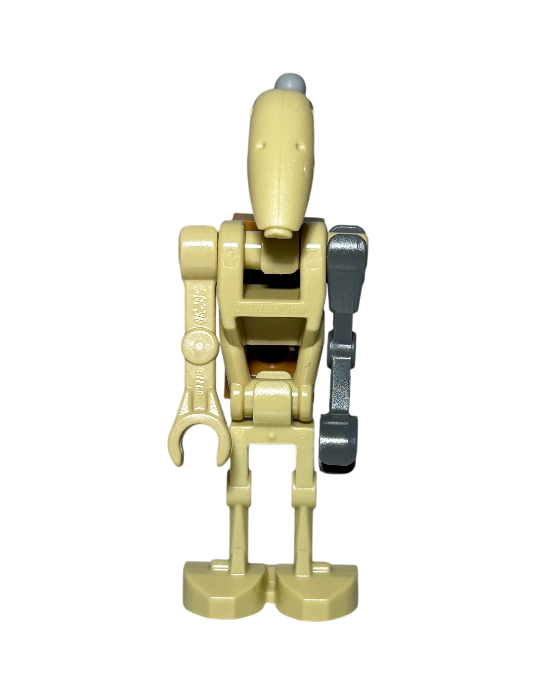 B1 Battle Droid SW1447 LEGO Star Wars Minifigur mit Antenne Vorderansicht brick2d2