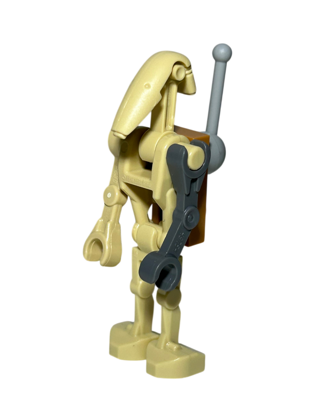 B1 Battle Droid SW1447 LEGO Star Wars Minifigur mit Antenne Seitenansicht rechts brick2d2