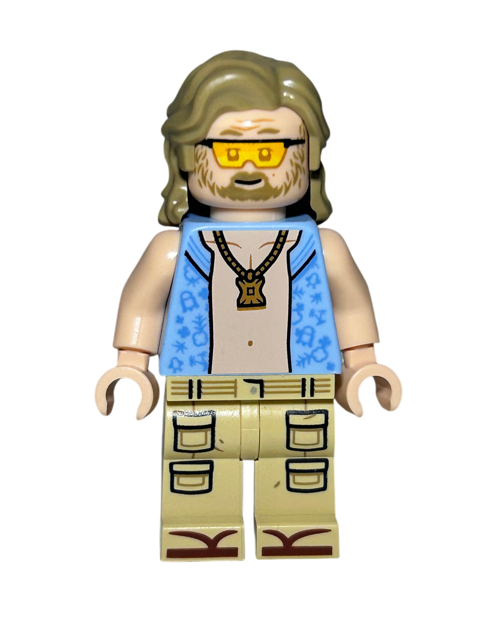 LEGO Star Wars Minifigur Luke Skywalker Strand-Outfit SW1365 Vorderansicht – Brick2D2