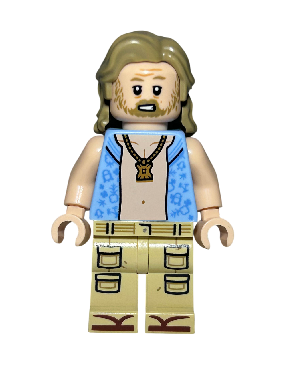 LEGO Star Wars Minifigur Luke Skywalker Strand-Outfit SW1365 Vorderansicht – Brick2D2
