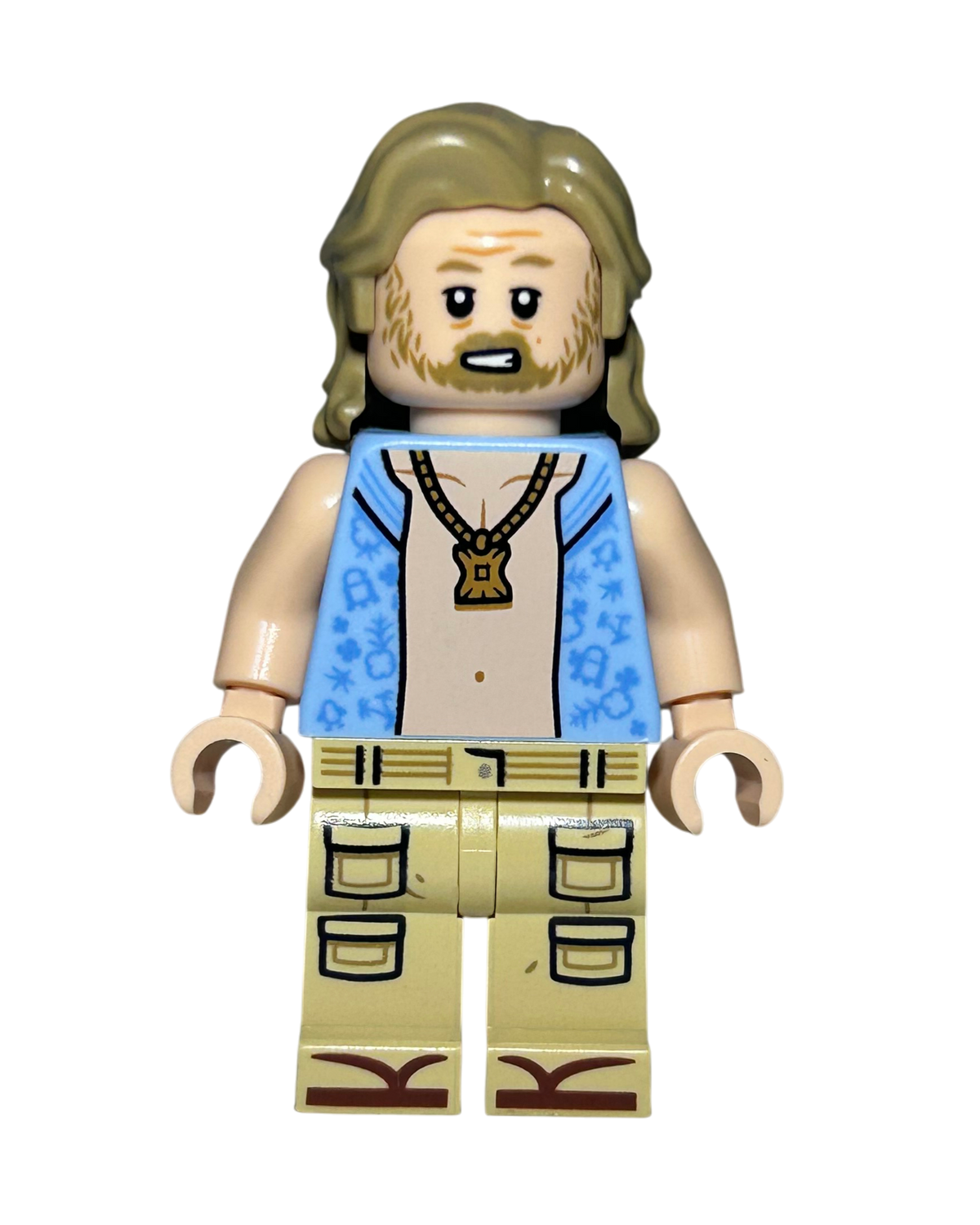 LEGO Star Wars Minifigur Luke Skywalker Strand-Outfit SW1365 Vorderansicht – Brick2D2