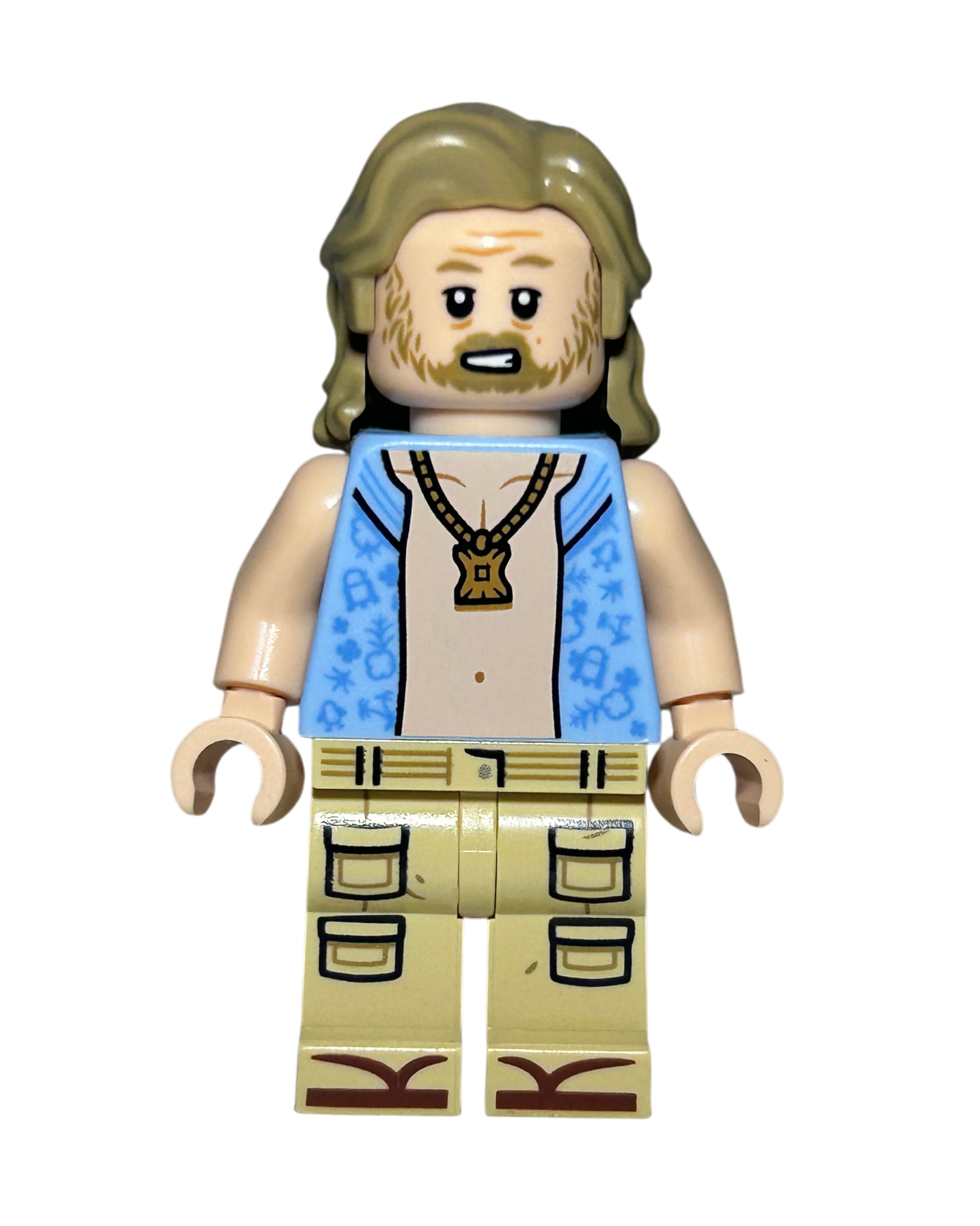 LEGO Star Wars Minifigur Luke Skywalker Strand-Outfit SW1365 Vorderansicht – Brick2D2